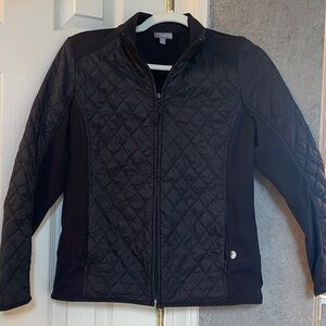 Women's Black Quilted lightweight Jacket-Talbots